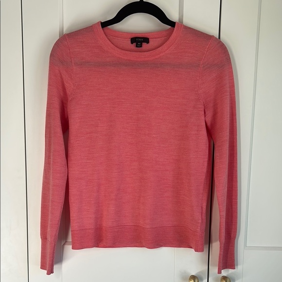 J. Crew Pink Crew Neck Sweater Lightweight Knit | XS - Picture 1 of 4